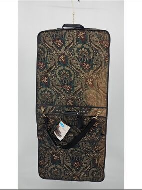 Vintage GGS Fantasia Paisley Hanging Garment Bag Suit Travel Bag NWT